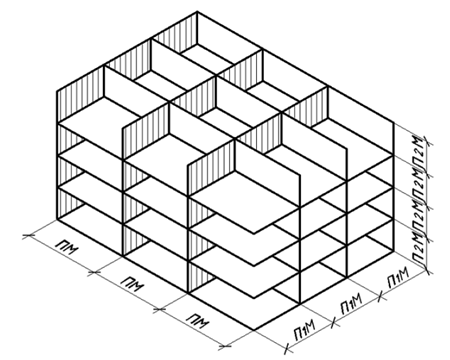 Пространственная система модульных координационных плоскостей