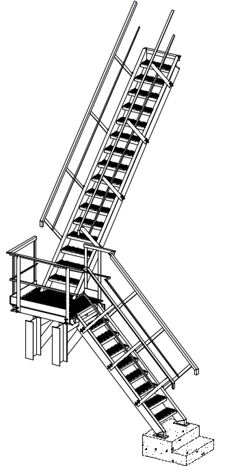 Чертеж металлической лестницы