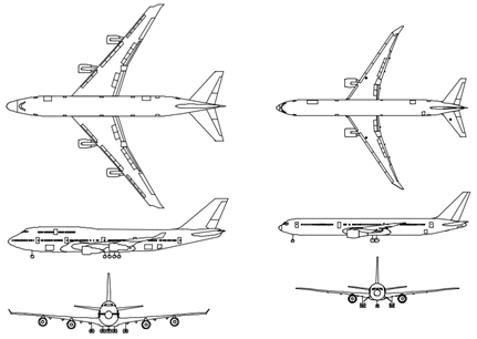 Чертежи блоков - самолеты в формате DWG