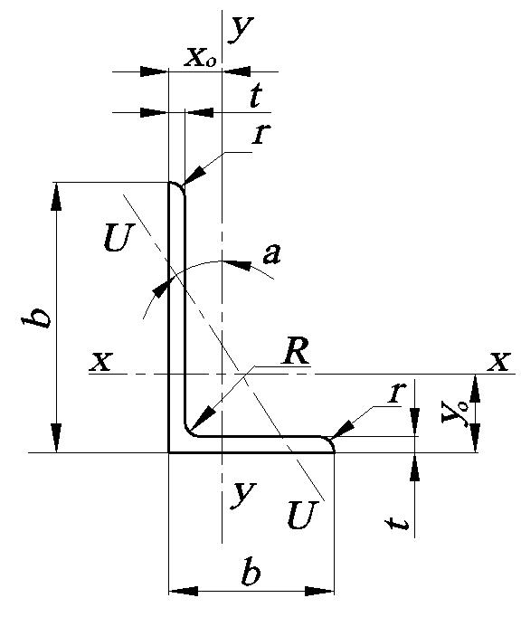 Уголок равнополочный чертеж