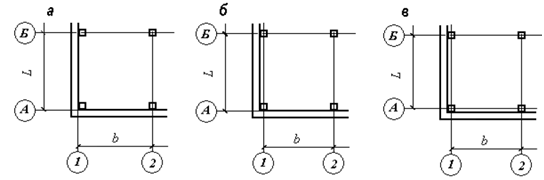 Привязка колонн здания к координационным осям