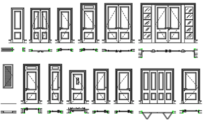 Чертежи блоков - двери в формате DWG