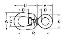 Вертлюг петля-кольцо для предотвращения скручивания цепей
